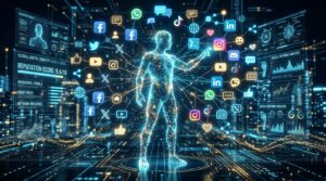 Conceptual visualization of betanden behavior patterns influencing productivity, routines, decision making, and online activity.