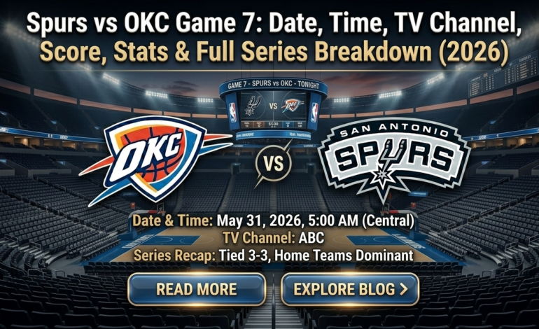 Spurs vs OKC Game 7: Date, Time, TV Channel, Score, Stats & Full Series Breakdown (2026)
